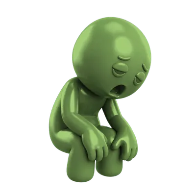 Tired, low-energy character